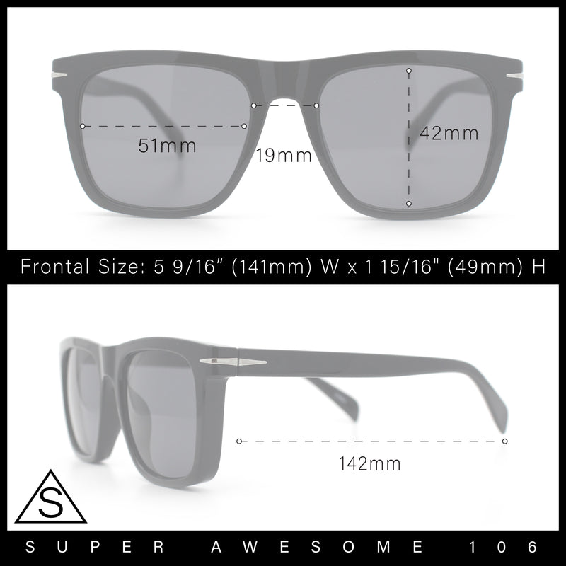 Oversized Large Horn Rim Dimensional Thick Plastic Rectangle Sunglasses