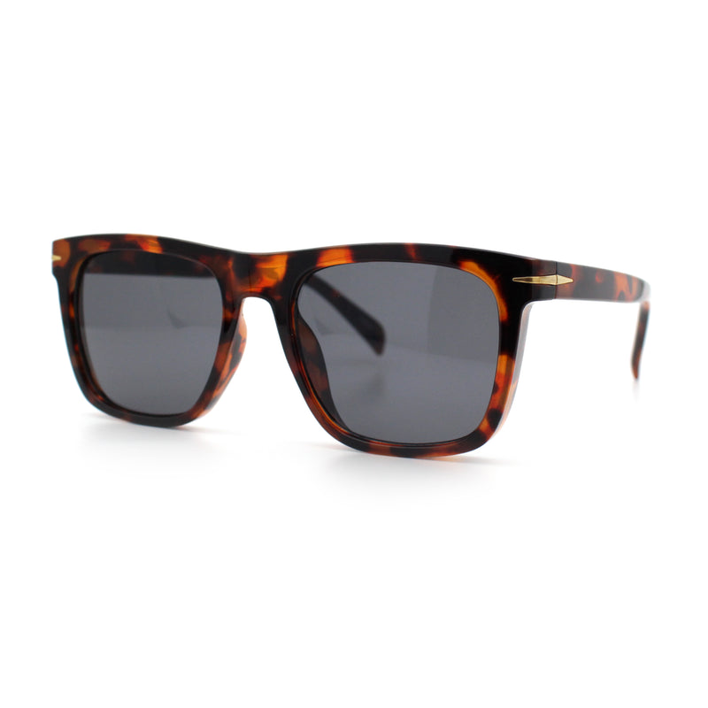Oversized Large Horn Rim Dimensional Thick Plastic Rectangle Sunglasses