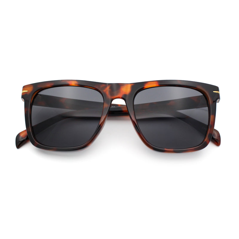 Oversized Large Horn Rim Dimensional Thick Plastic Rectangle Sunglasses