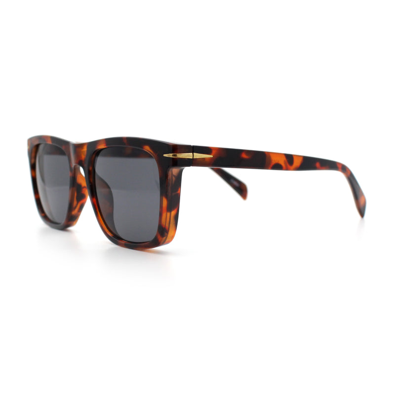 Oversized Large Horn Rim Dimensional Thick Plastic Rectangle Sunglasses