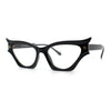 Womens Rich Golden Age Opulent Gothic Cat Eye Clear Lens Plastic Eyeglasses
