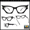 Womens Rich Golden Age Opulent Gothic Cat Eye Clear Lens Plastic Eyeglasses