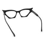 Womens Rich Golden Age Opulent Gothic Cat Eye Clear Lens Plastic Eyeglasses