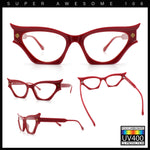 Womens Rich Golden Age Opulent Gothic Cat Eye Clear Lens Plastic Eyeglasses