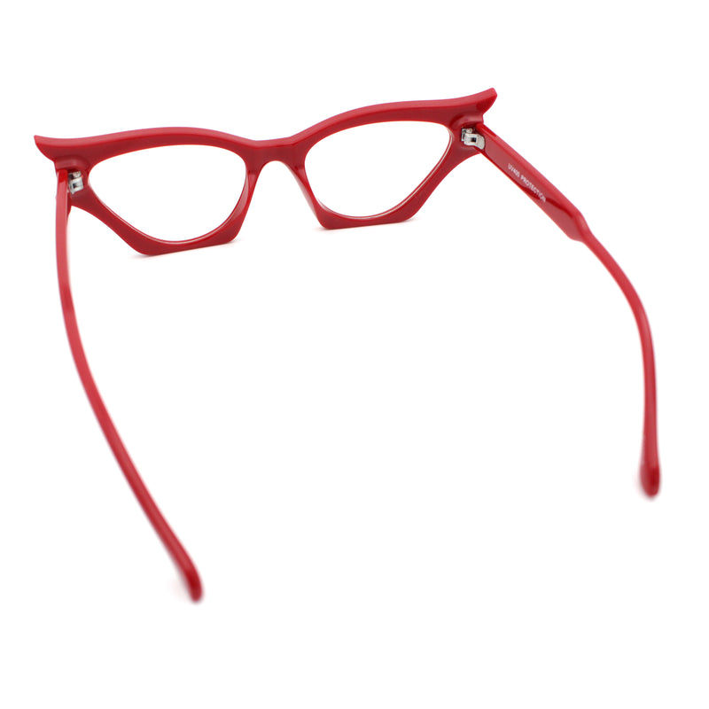 Womens Rich Golden Age Opulent Gothic Cat Eye Clear Lens Plastic Eyeglasses