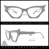 Womens Rich Golden Age Opulent Gothic Cat Eye Clear Lens Plastic Eyeglasses