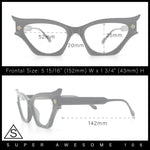 Womens Rich Golden Age Opulent Gothic Cat Eye Clear Lens Plastic Eyeglasses