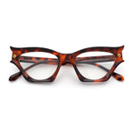 Womens Rich Golden Age Opulent Gothic Cat Eye Clear Lens Plastic Eyeglasses