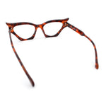 Womens Rich Golden Age Opulent Gothic Cat Eye Clear Lens Plastic Eyeglasses