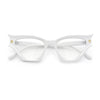Womens Rich Golden Age Opulent Gothic Cat Eye Clear Lens Plastic Eyeglasses