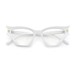 Womens Rich Golden Age Opulent Gothic Cat Eye Clear Lens Plastic Eyeglasses