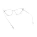 Womens Rich Golden Age Opulent Gothic Cat Eye Clear Lens Plastic Eyeglasses