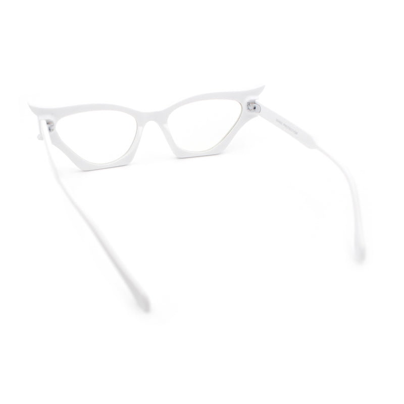 Womens Rich Golden Age Opulent Gothic Cat Eye Clear Lens Plastic Eyeglasses