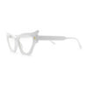 Womens Rich Golden Age Opulent Gothic Cat Eye Clear Lens Plastic Eyeglasses