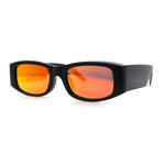 Kush Graffiti Logo Mens Narrow Rectangle Thick Temple Gangster Sunglasses