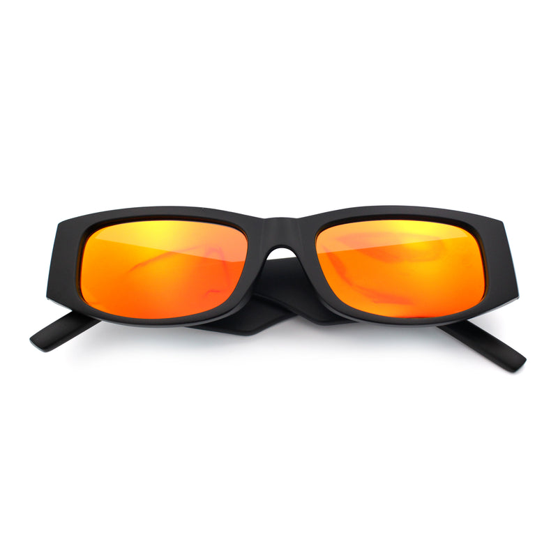 Kush Graffiti Logo Mens Narrow Rectangle Thick Temple Gangster Sunglasses