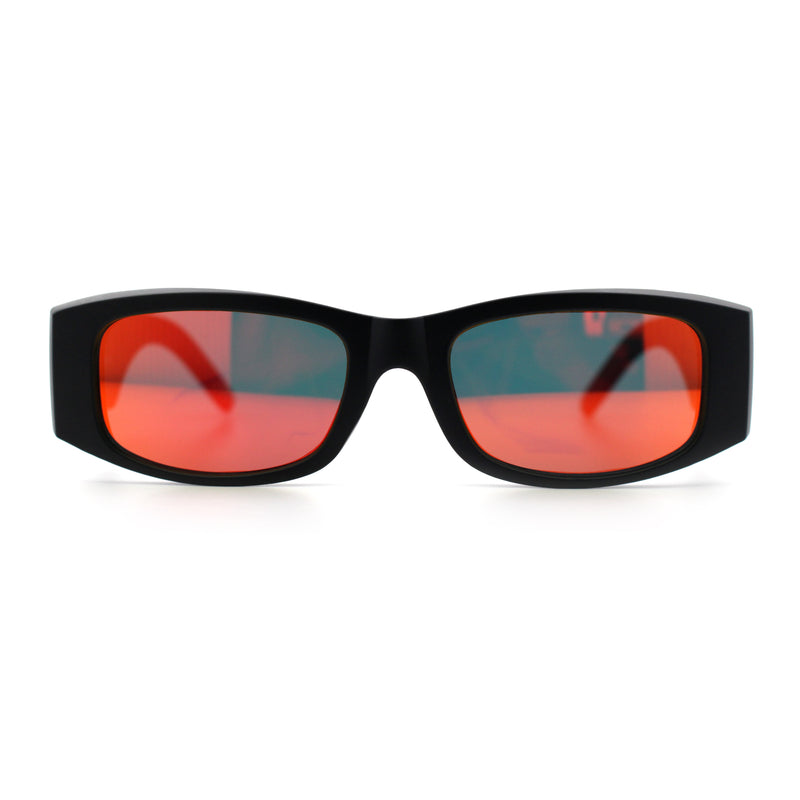 Kush Graffiti Logo Mens Narrow Rectangle Thick Temple Gangster Sunglasses