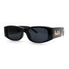 Kush Graffiti Logo Mens Narrow Rectangle Thick Temple Gangster Sunglasses