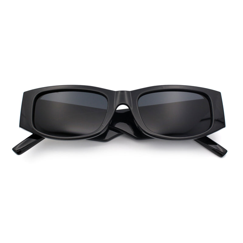 Kush Graffiti Logo Mens Narrow Rectangle Thick Temple Gangster Sunglasses