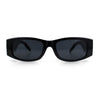 Kush Graffiti Logo Mens Narrow Rectangle Thick Temple Gangster Sunglasses