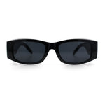 Kush Graffiti Logo Mens Narrow Rectangle Thick Temple Gangster Sunglasses