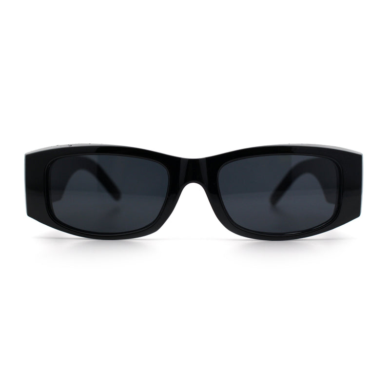 Kush Graffiti Logo Mens Narrow Rectangle Thick Temple Gangster Sunglasses