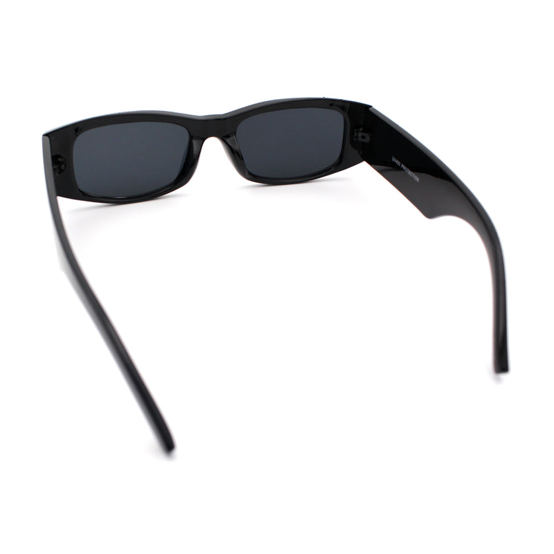 Kush Graffiti Logo Mens Narrow Rectangle Thick Temple Gangster Sunglasses