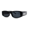 Kush Graffiti Logo Mens Narrow Rectangle Thick Temple Gangster Sunglasses