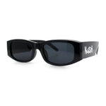 Kush Graffiti Logo Mens Narrow Rectangle Thick Temple Gangster Sunglasses