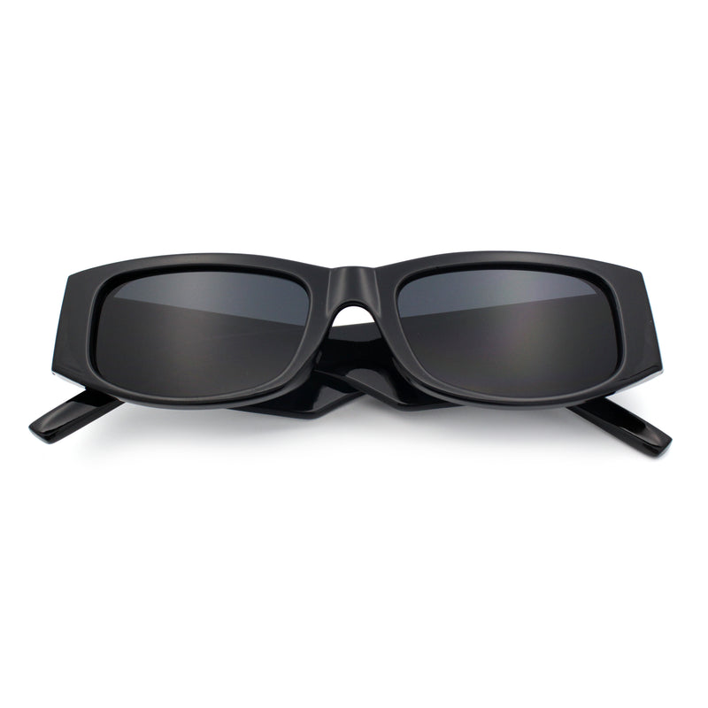 Kush Graffiti Logo Mens Narrow Rectangle Thick Temple Gangster Sunglasses