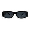 Kush Graffiti Logo Mens Narrow Rectangle Thick Temple Gangster Sunglasses