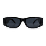 Kush Graffiti Logo Mens Narrow Rectangle Thick Temple Gangster Sunglasses
