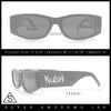 Kush Graffiti Logo Mens Narrow Rectangle Thick Temple Gangster Sunglasses