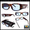 Kush Graffiti Logo Mens Narrow Rectangle Thick Temple Gangster Sunglasses