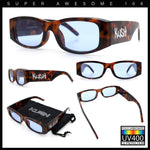 Kush Graffiti Logo Mens Narrow Rectangle Thick Temple Gangster Sunglasses