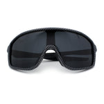 Mens Geometric Oversized Shield Sport Plastic Wrap Riding Sunglasses