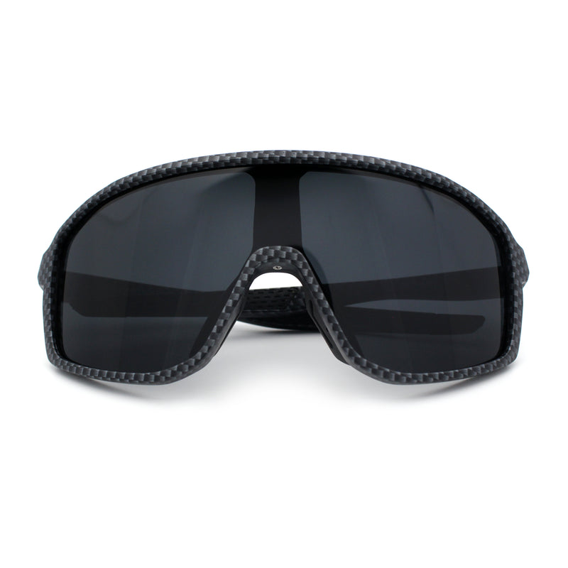 Mens Geometric Oversized Shield Sport Plastic Wrap Riding Sunglasses