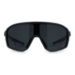 Mens Geometric Oversized Shield Sport Plastic Wrap Riding Sunglasses