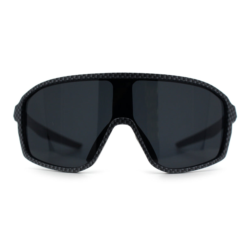 Mens Geometric Oversized Shield Sport Plastic Wrap Riding Sunglasses