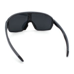 Mens Geometric Oversized Shield Sport Plastic Wrap Riding Sunglasses