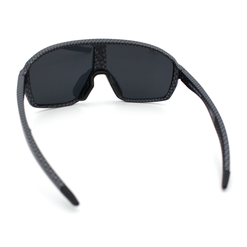 Mens Geometric Oversized Shield Sport Plastic Wrap Riding Sunglasses