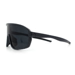 Mens Geometric Oversized Shield Sport Plastic Wrap Riding Sunglasses