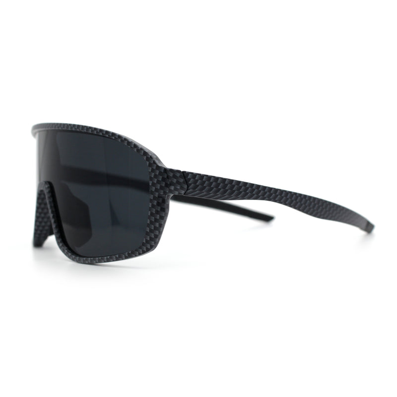 Mens Geometric Oversized Shield Sport Plastic Wrap Riding Sunglasses