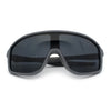 Mens Geometric Oversized Shield Sport Plastic Wrap Riding Sunglasses
