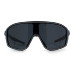 Mens Geometric Oversized Shield Sport Plastic Wrap Riding Sunglasses