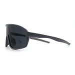 Mens Geometric Oversized Shield Sport Plastic Wrap Riding Sunglasses