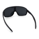 Mens Geometric Oversized Shield Sport Plastic Wrap Riding Sunglasses