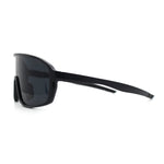 Mens Geometric Oversized Shield Sport Plastic Wrap Riding Sunglasses