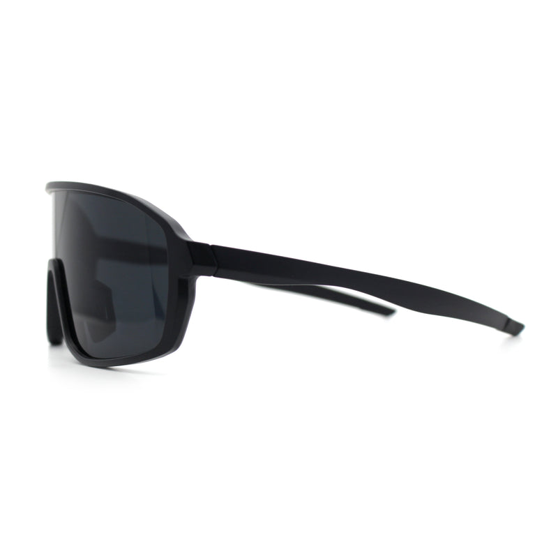 Mens Geometric Oversized Shield Sport Plastic Wrap Riding Sunglasses