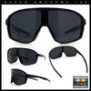 Mens Geometric Oversized Shield Sport Plastic Wrap Riding Sunglasses